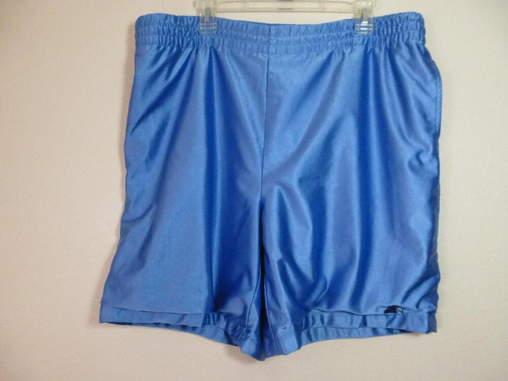 Starter Shorts Men 38 Blue Mesh Satin Basketball Reversible Athletic Pockets 90s